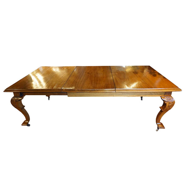 Anglo Indian Teak Campaign Extending Rectangular Dining Table