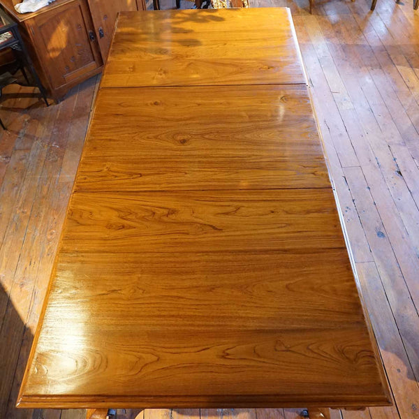 Anglo Indian Teak Campaign Extending Rectangular Dining Table