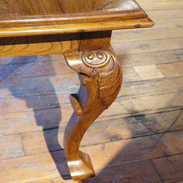 Anglo Indian Teak Campaign Extending Rectangular Dining Table