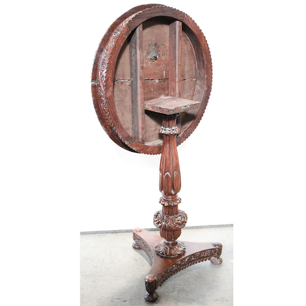 Small Anglo Indian William IV Rosewood Round Tilt-Top Pedestal Side Table