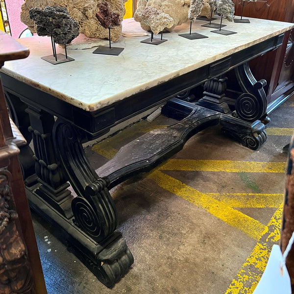 Pair of Anglo Indian Regency Rosewood and Marble Library Tables