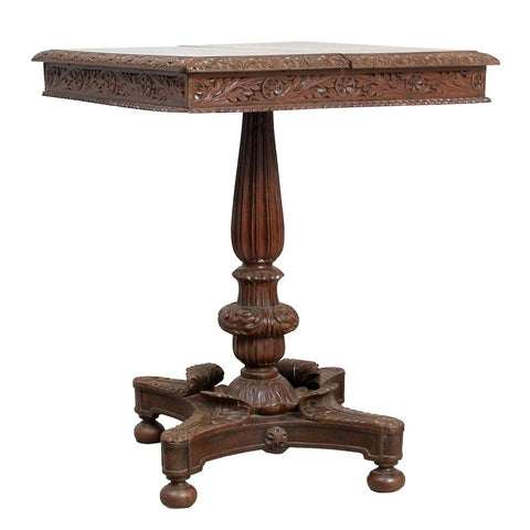 Anglo Indian William IV Rosewood Square Tilt-Top Side Table