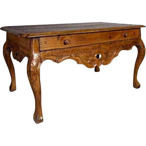 Peruvian Rococo Hardwood Rectangular Center / Console Table