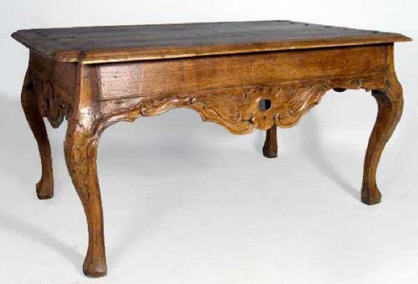 Peruvian Rococo Hardwood Rectangular Center / Console Table