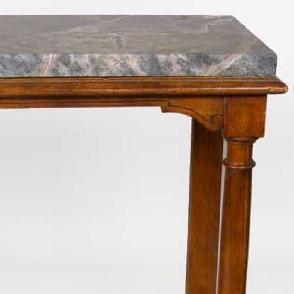 French Marble Top Pale Walnut Console