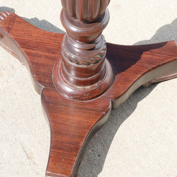 Anglo Indian William IV Rosewood Square Pedestal Side Tilt-Top Table
