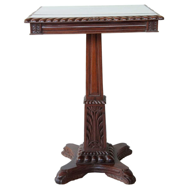 Anglo Indian Rosewood Square Pedestal Side Table