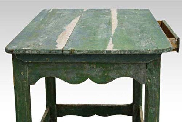Scandinavian Green Painted Pine Kitchen Work Table