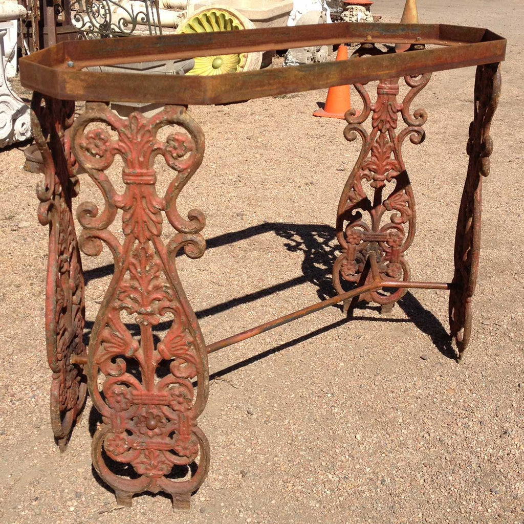 Baluster Table Base English Painted Cast Iron Balusters as an Octagonal Console Table Base