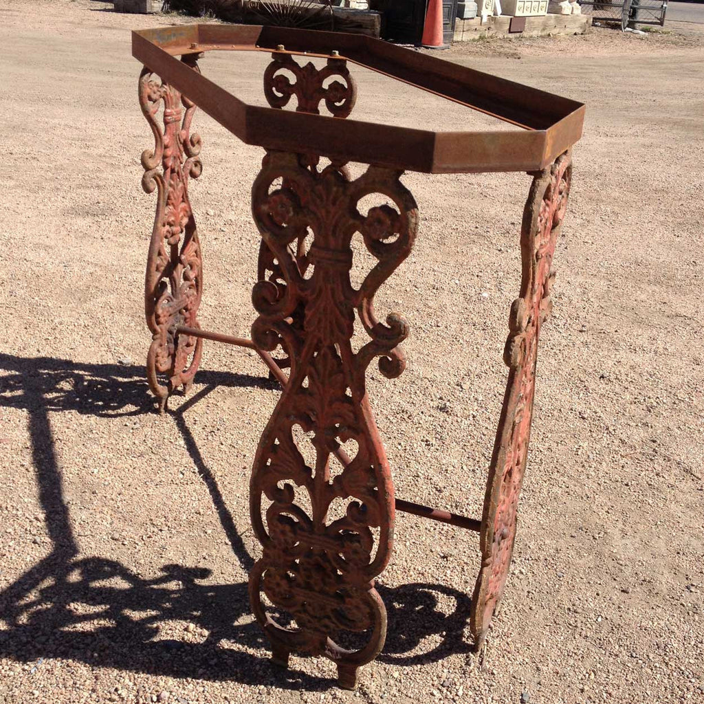 Baluster Table Base English Painted Cast Iron Balusters as an Octagonal Console Table Base