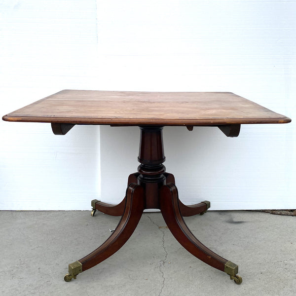 English Georgian Style Rosewood Banded Mahogany Tilt-Top Pedestal Table