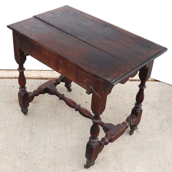 French Louis XIV Walnut and Pine One-Drawer Side Table
