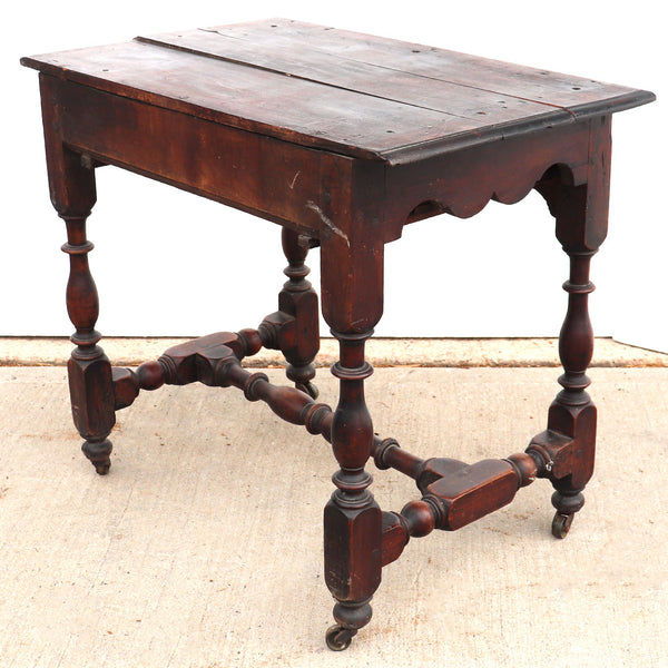 French Louis XIV Walnut and Pine One-Drawer Side Table