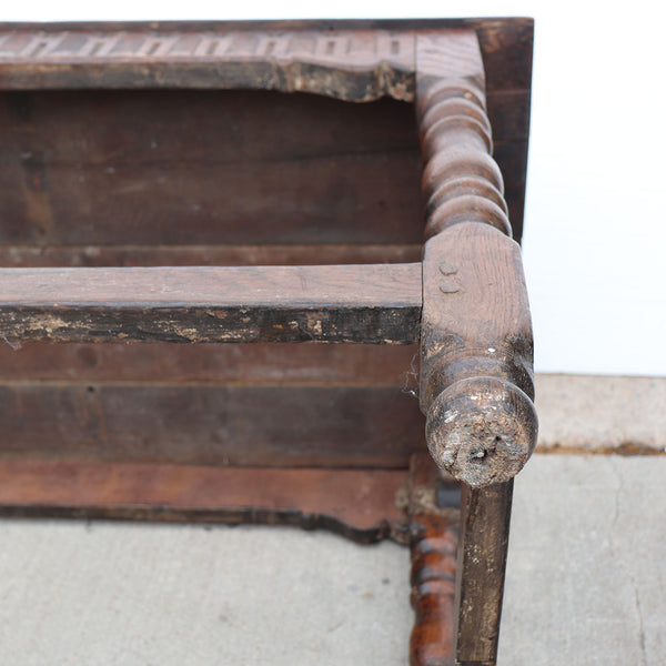 English Baroque Carved Oak Side / Work Table