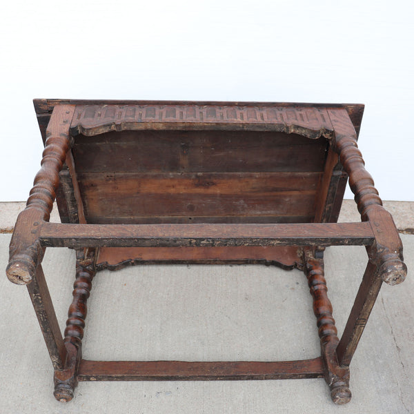 English Baroque Carved Oak Side / Work Table