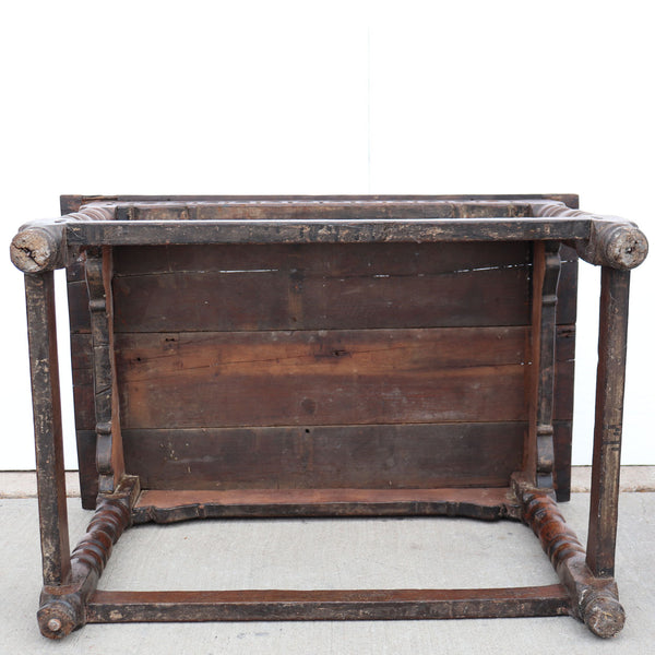 English Baroque Carved Oak Side / Work Table