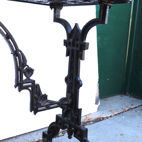 American Aesthetic Movement Cast Iron and Tennessee Marble Table