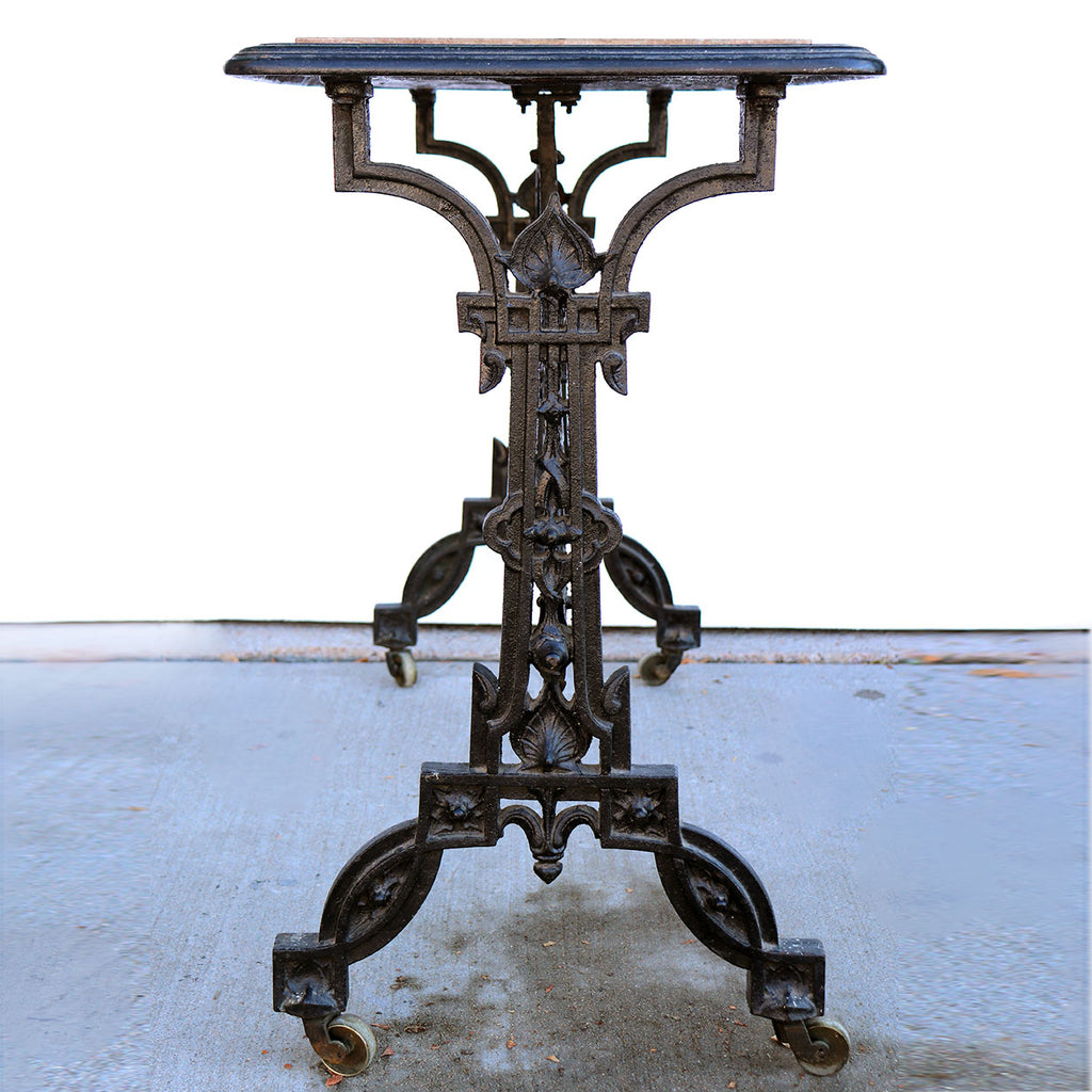 American Aesthetic Movement Cast Iron and Tennessee Marble Table