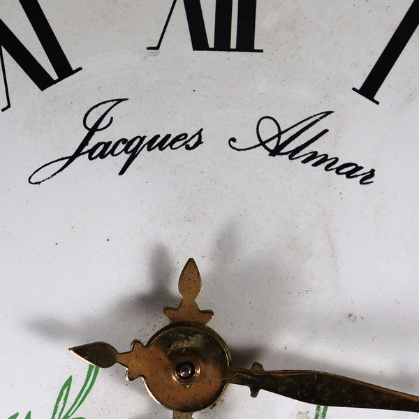 French Jacques Almar Brass, Iron and Enamel Comtoise Wall Clock