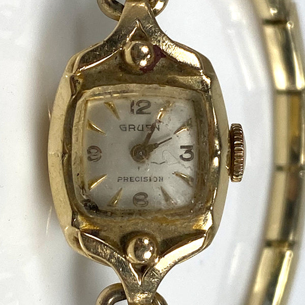 American Gruen 10k/14k Yellow Gold Precision Stretch Band Lady's Wristwatch