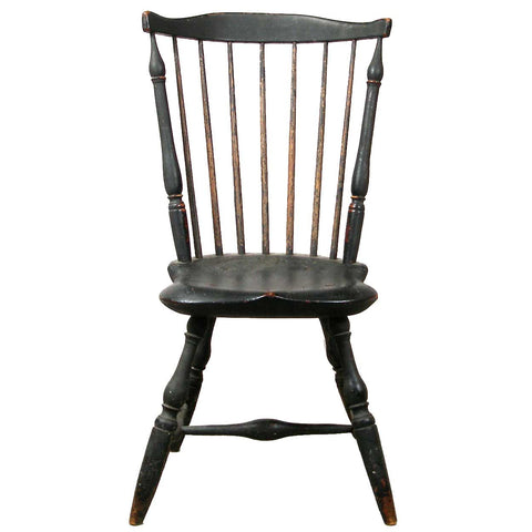 American New England Painted Fan-Back Windsor Side Chair