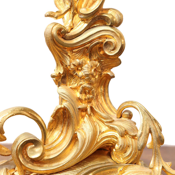 Pair Large French Louis XV Revival Gilt Bronze Seven-Light Candelabras