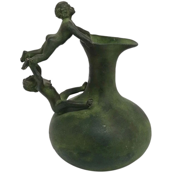 Italian Grand Tour Patinated Bronze Ewer, After the Antique