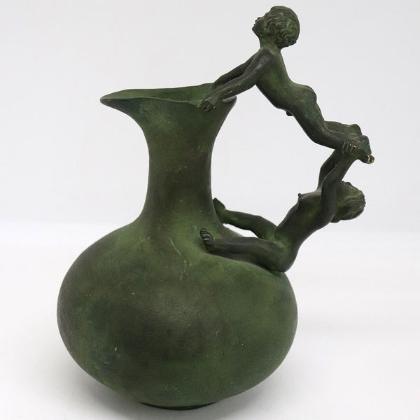 Italian Grand Tour Patinated Bronze Ewer, After the Antique
