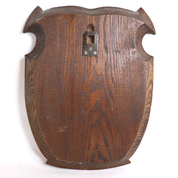 English Carved Oak Coat of Arms Wall Plaque