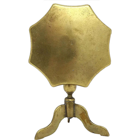 English Victorian Miniature Brass Tilt-Top Table Candle Reflector