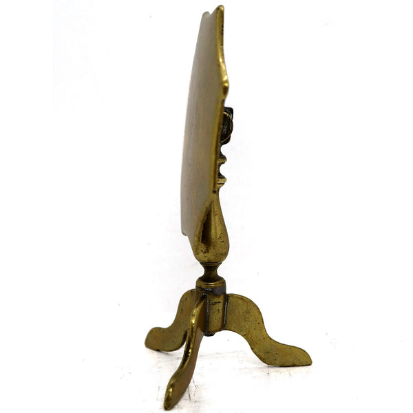 English Victorian Miniature Brass Tilt-Top Table Candle Reflector