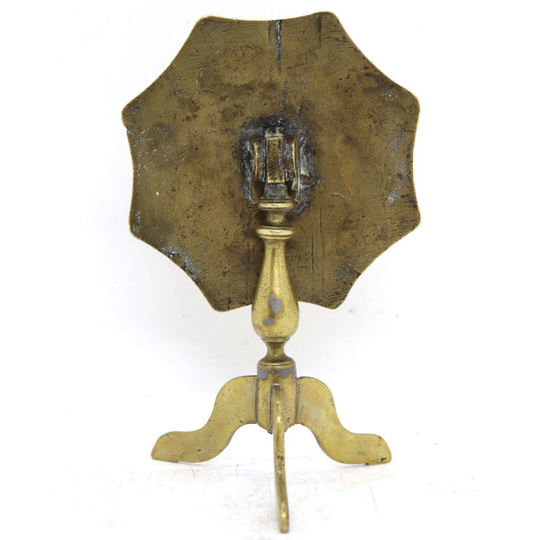 English Victorian Miniature Brass Tilt-Top Table Candle Reflector