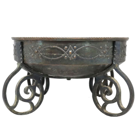 German Ehrenbock & Vierthaler Hammered Copper and Patinated Brass Planter