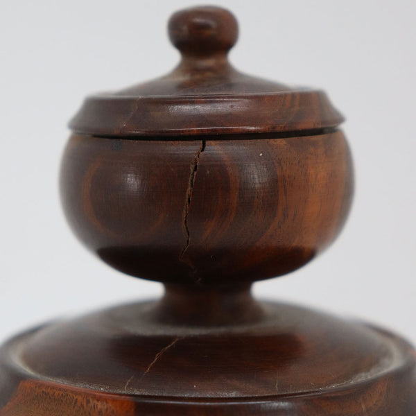 English Georgian Treen Laburnum Wood Two-Part Jar or Box