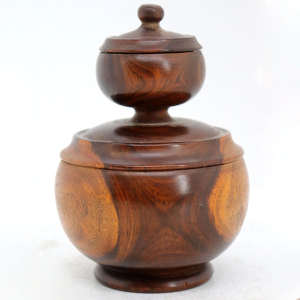 English Georgian Treen Laburnum Wood Two-Part Jar or Box