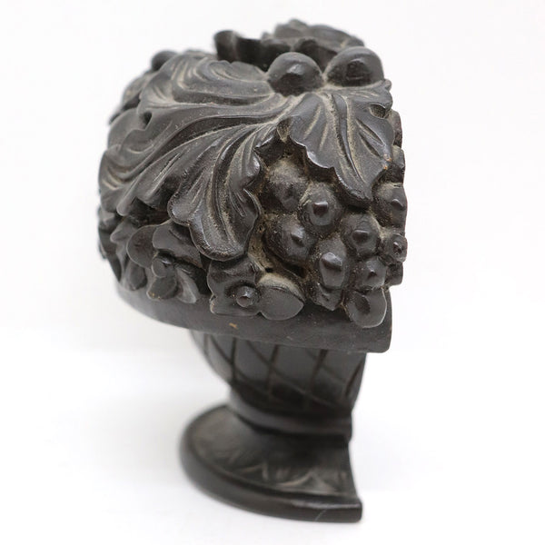 American Mahogany Carved Floral Urn Finial Ornament
