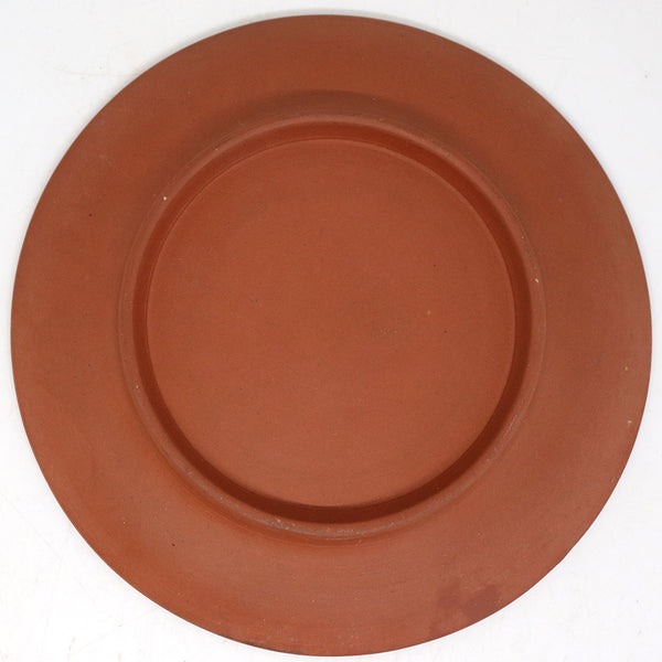 English Prattware Terracotta Earthenware Pottery Enamel Plate