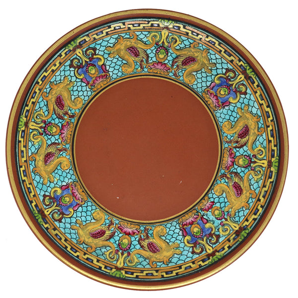 English Prattware Terracotta Earthenware Pottery Enamel Plate