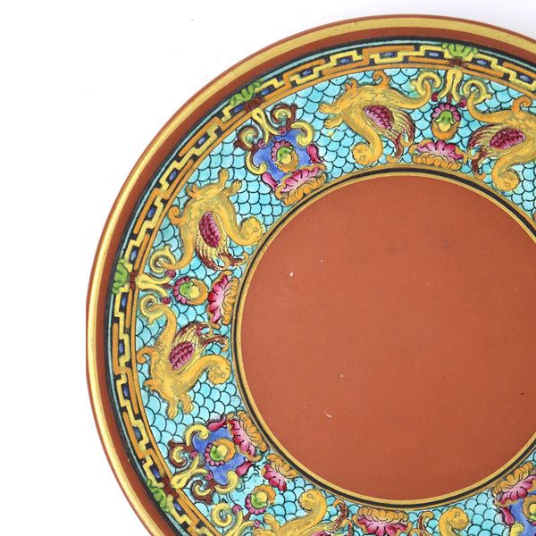 English Prattware Terracotta Earthenware Pottery Enamel Plate