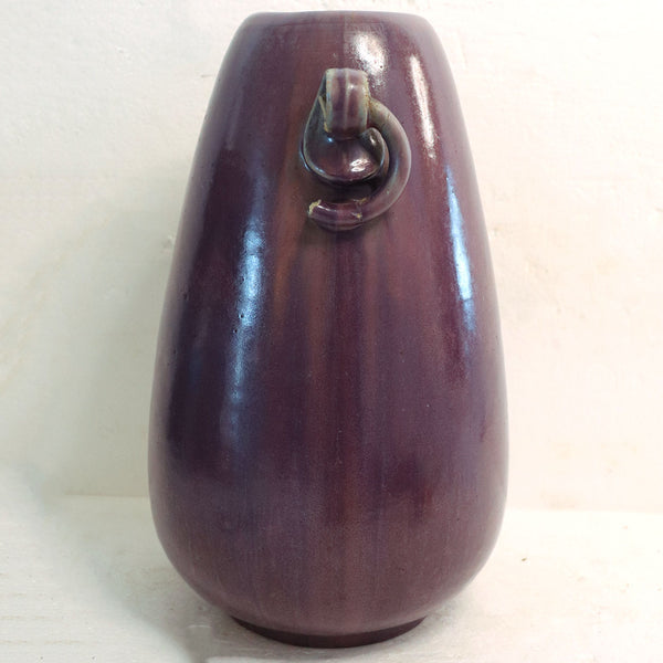 American Fulper Pottery Wisteria Flambe Glaze Ring Handle Vase