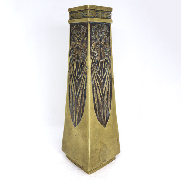 Japanese Art Nouveau Brass Vase as a Table Lamp Base