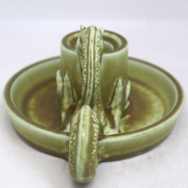 Vintage American Rookwood Pottery Dragon Green Candlestick