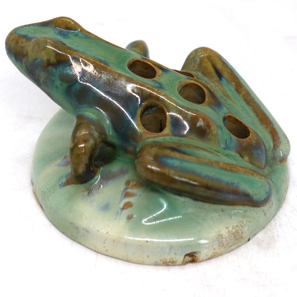 American Fulper Pottery Green Glaze Frog-Form Flower Frog