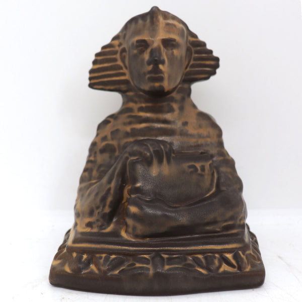 American Rookwood Pottery Matte Brown Glaze Sphinx Bookend