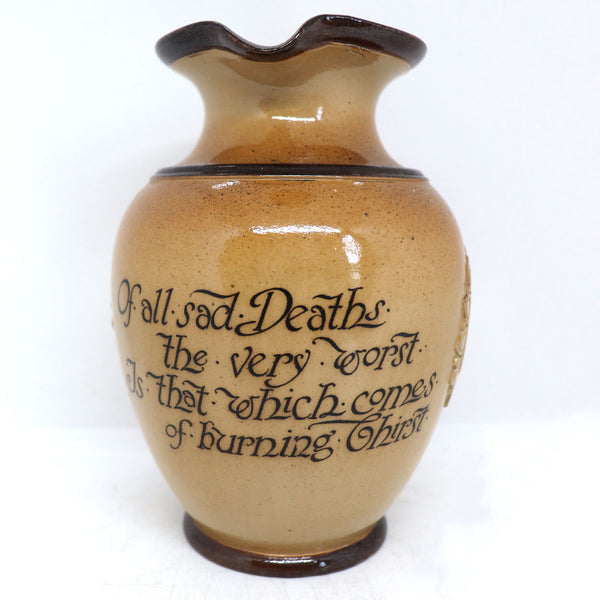 English Doulton Lambeth for J. Mc D & S Stoneware Pottery Motto Jug