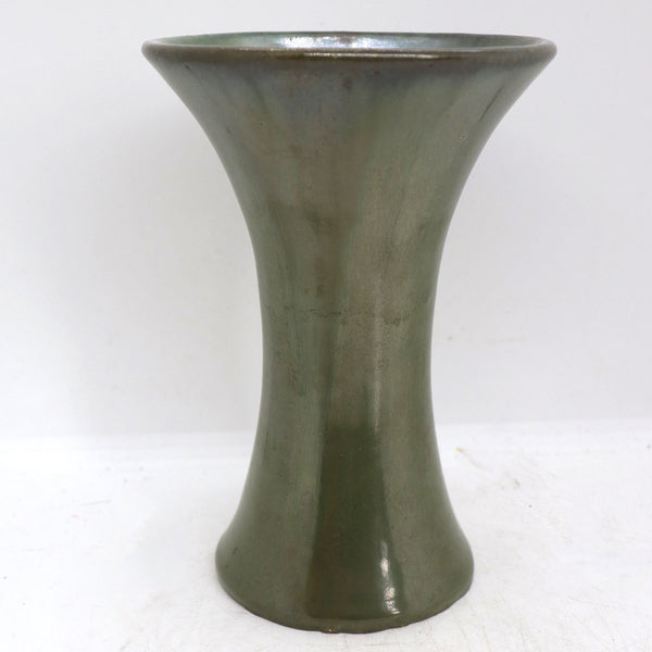 American Fulper Glazed Stoneware Crystalline Green Glaze Fool's Cap Vase