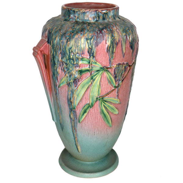 Vintage American Roseville Moss Pink and Green Pottery 785-12 Vase