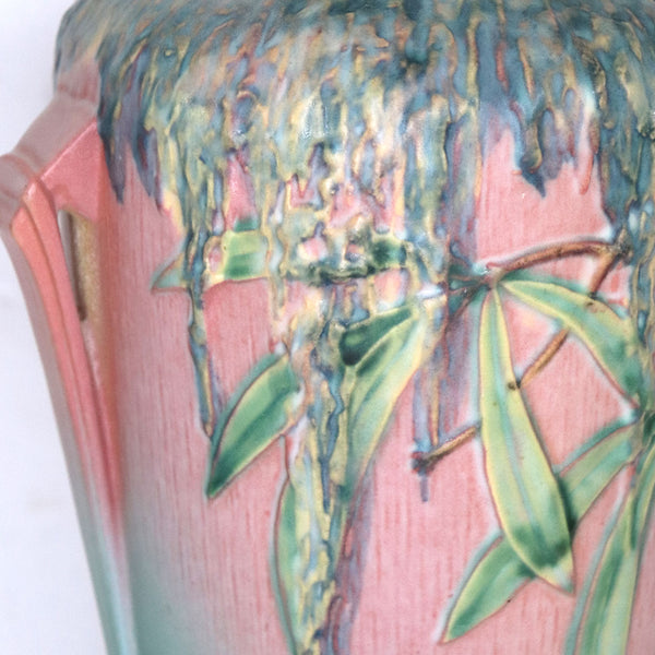 Vintage American Roseville Moss Pink and Green Pottery 785-12 Vase