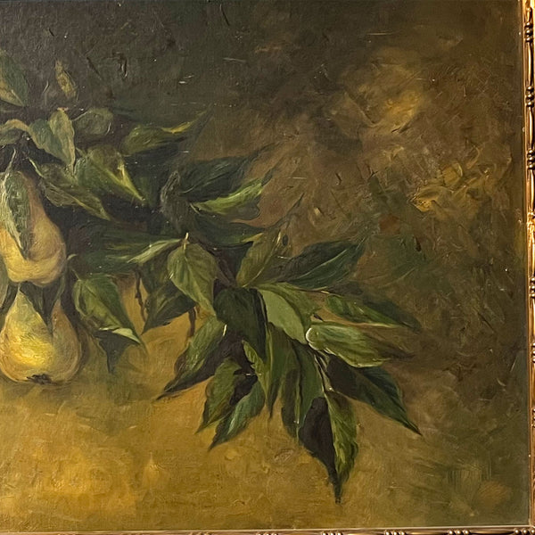 M. BRADLEY Oil on Canvas Painting, Pear Tree Branch