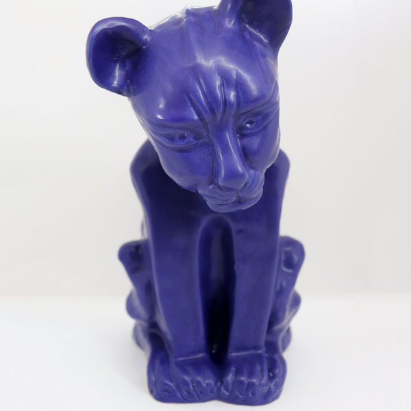 American Van Briggle Pottery Cobalt Blue Glaze Chimney Cat